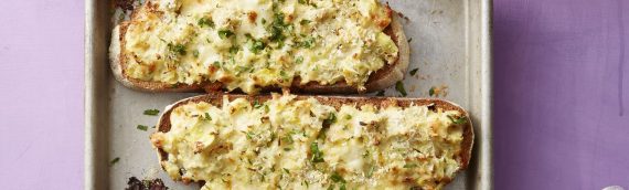 Cheesy Artichoke Toasts